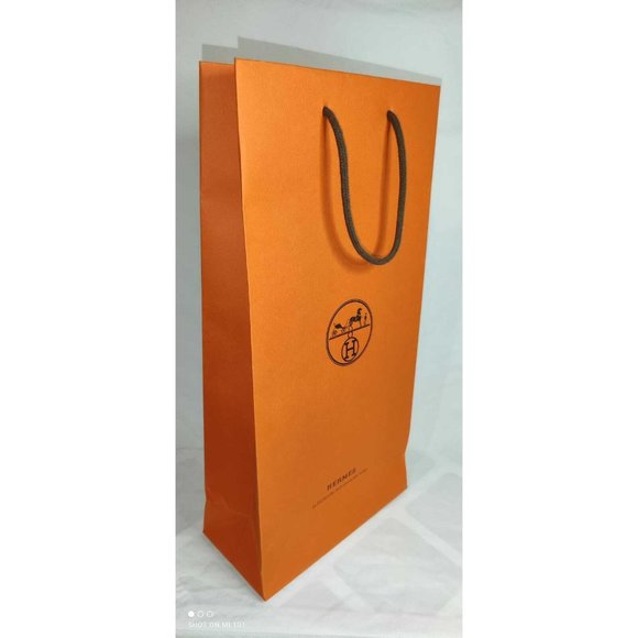 Hermes Handbags - Hermes Paper Reusable Shopping Bag Orange 16.4" x 8.2" x 4"